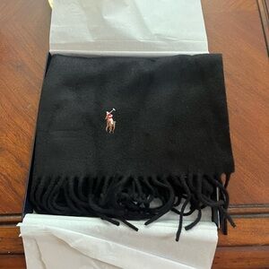 Polo by Ralph Lauren Black Logo Scarf